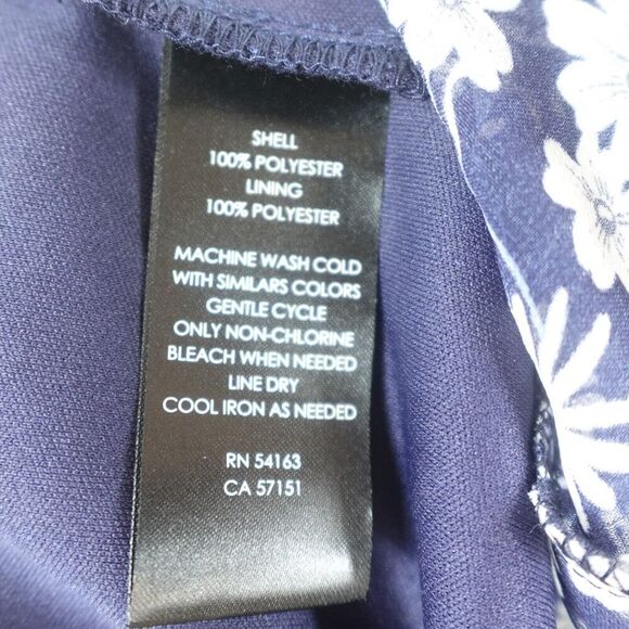 Jessica Howard Womens Plus Blue Floral Ruched Shift Dress Size 22W - Picture 11 of 11